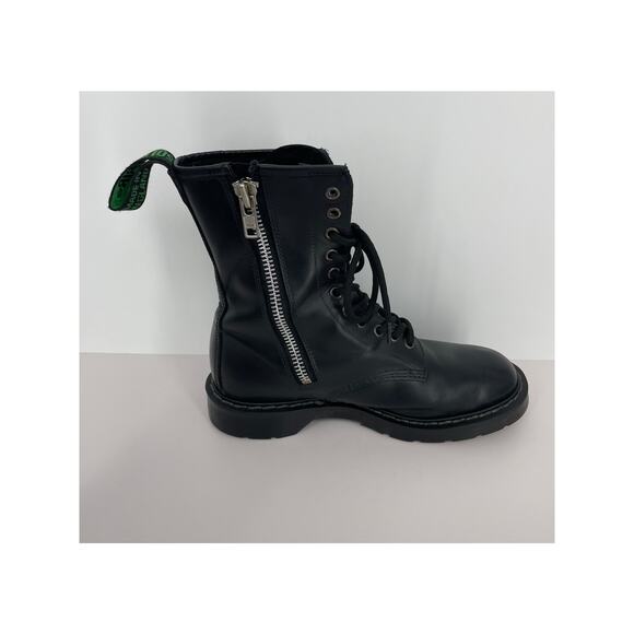 Solovair 11-Eye Derby Boot Inside Zip Black Womens 8 Mens 7 - Picture 6 of 15